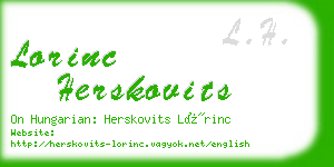 lorinc herskovits business card